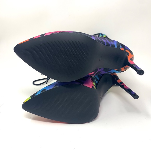 SOPHITINA Thigh High Rainbow Boots Stretchy Pointed Toe High Heels Boots Size 36 - Picture 6 of 9